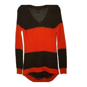 Rue21 size small v neck shirt/dress brown and orange knit top
